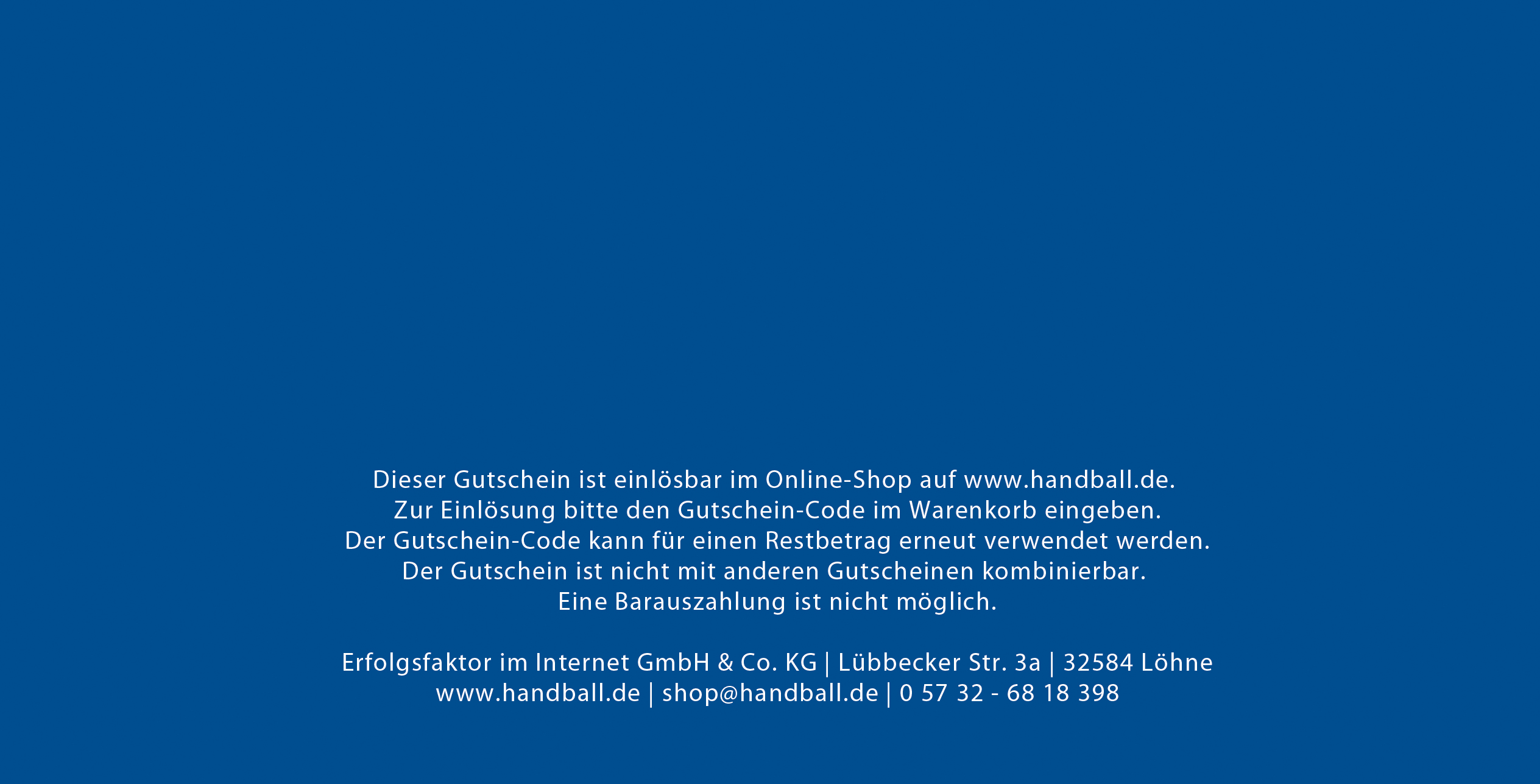 Gutschein 80 Euro HANDBALL.DE