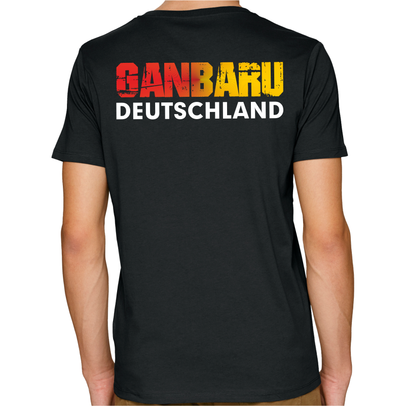 HandballFanshirt GanbaruDeutschland Schwarz mit RückenPrint